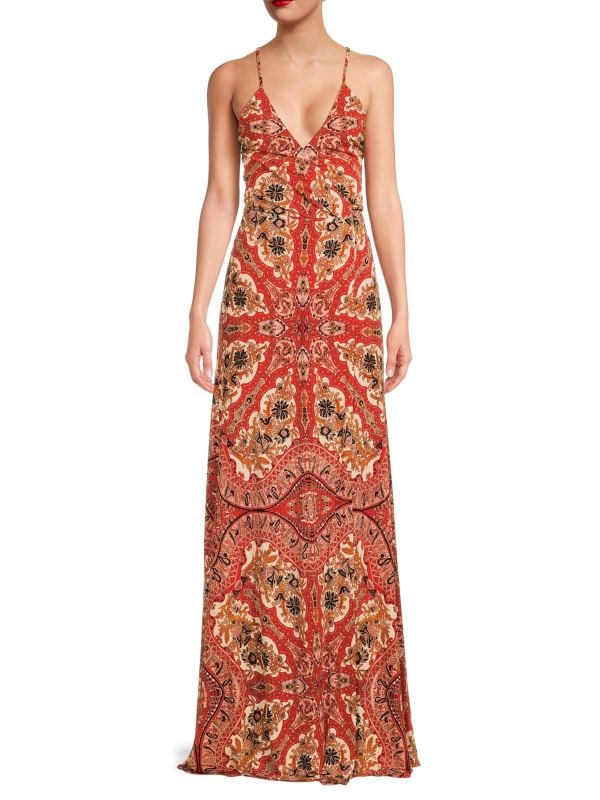 Print Crisscross Maxi Dress Etro