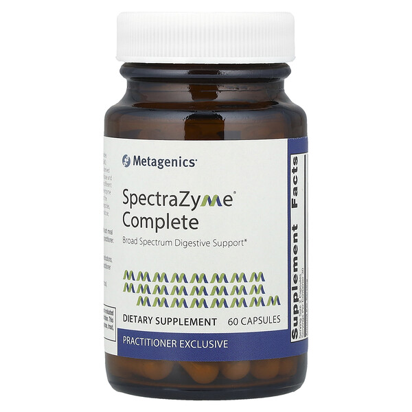 SpectraZyme® Complete 60 капсул - Комплексное средство для пищеварения, без ГМО, широкий спектр ферментов Metagenics