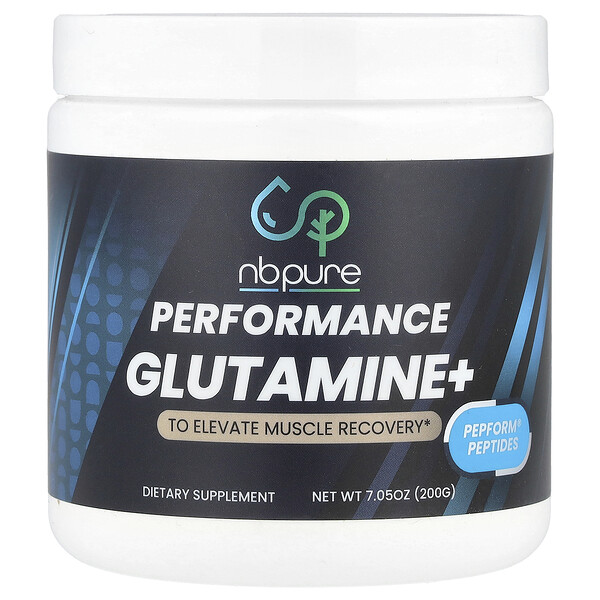 Performance Glutamine+ с эффективными пептидами для поддержки восстановления мышц, 200 г NBPure