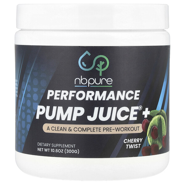 Performance Pump Juice+, Вишневый Крутой вкус, 300 г - натуральный предтренировочный комплекс без добавок NBPure