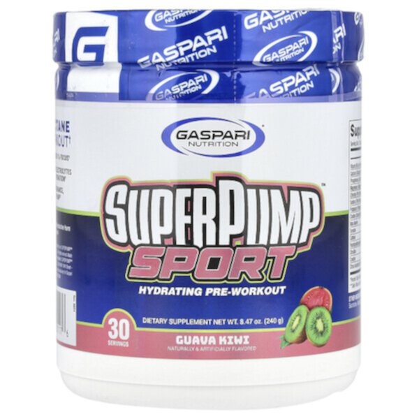 SuperPump™ Sport, Гидратирующая предтренировочная формула Гуава-Киви, 240 г, 8,47 унций Gaspari Nutrition