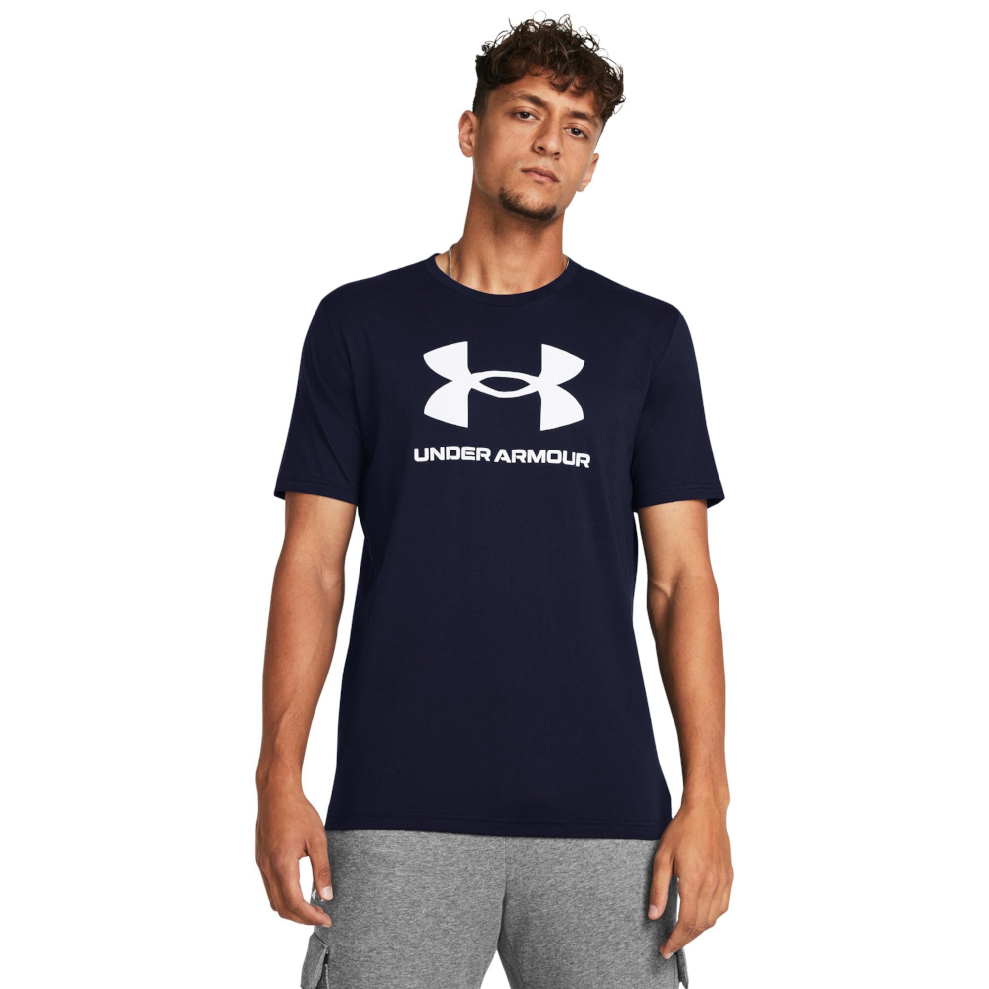 Футболка Under Armour Sportstyle Logo с короткими рукавами и свободным кроем, 100% полиэстер Under Armour