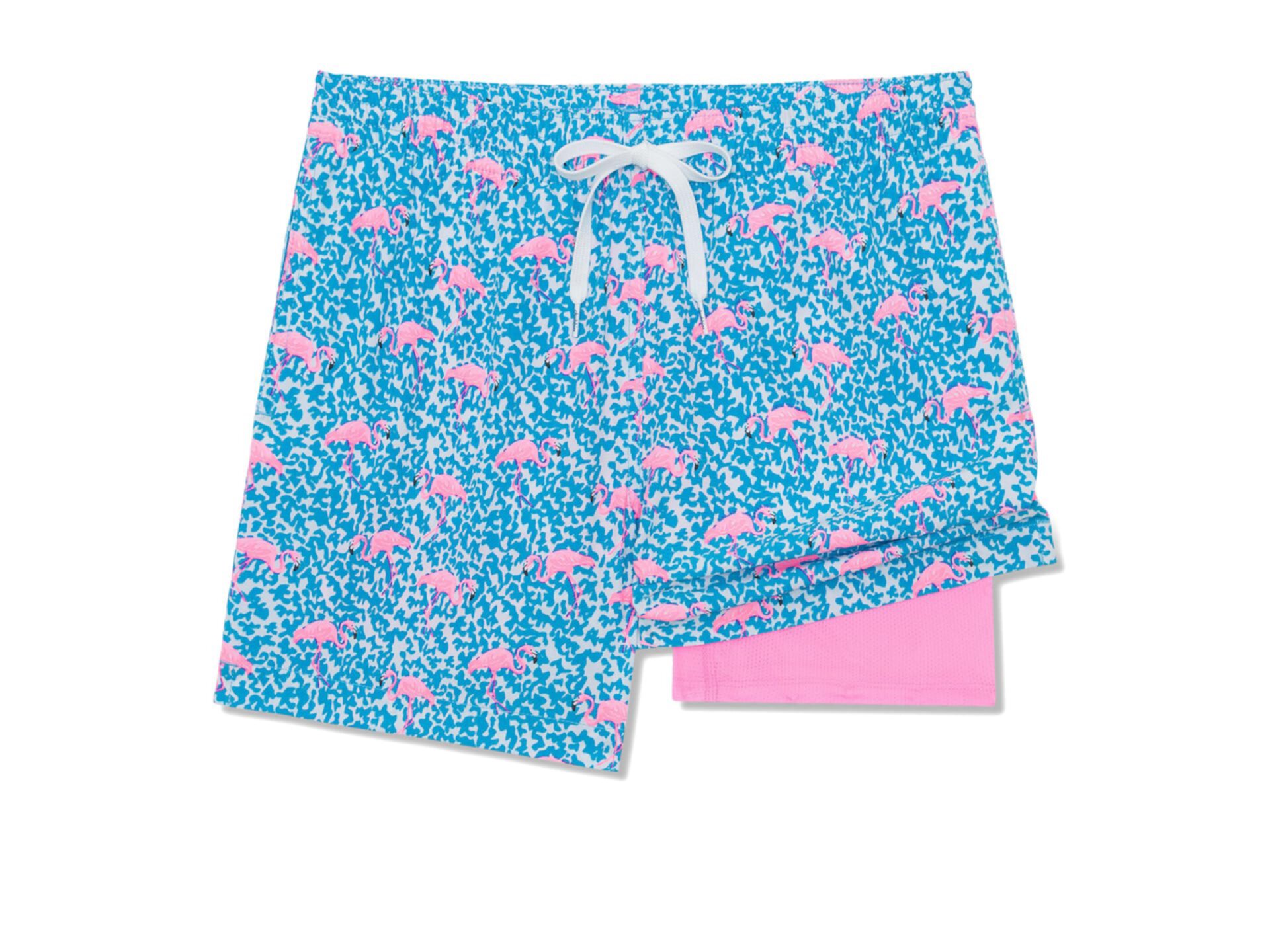 Мужские купальные шорты Chubbies The Domingos Are For Flamingos 5.5" с антибактериальной подкладкой Chubbies