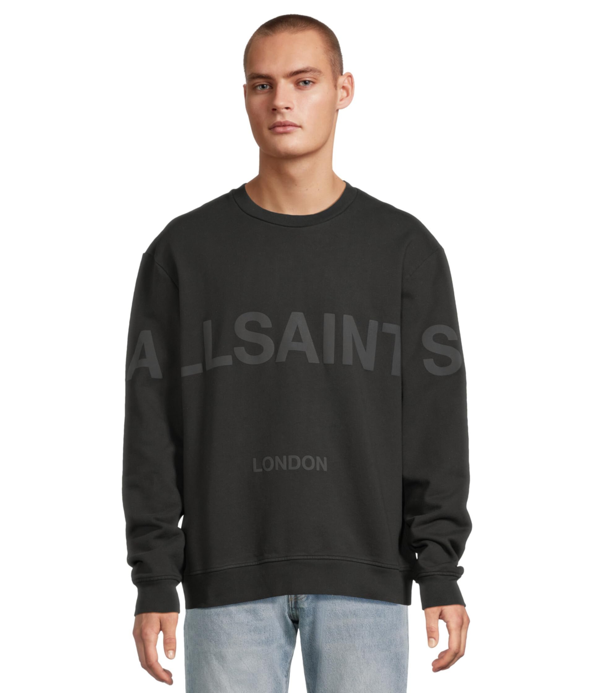 Худи Biggy Crew от AllSaints из 100% хлопка с логотипом на передней части, прямой крой, регулярная посадка AllSaints