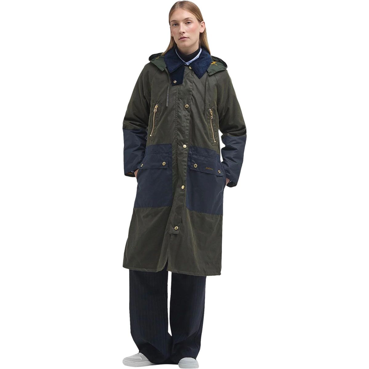 Куртка Carolyn Wax от Barbour из вос.flash cotton с цветным блоком, с отделкой в клетку, с капюшоном и множеством карманов Barbour