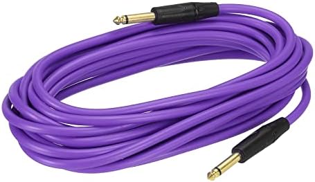 MECCANIXITY Guitar Instrument Cable 19.69 Feet 1/4 Inch to 1/4 Inch TRS Straight to Straight Angle Electric Bass Cable Cord for Guitar Bass Purple Meccanixity