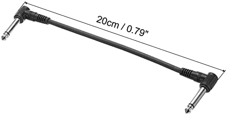 MECCANIXITY Guitar Patch Cables 1/4 Inch TRS Right Angle Pedal Instrument Cable for Guitar Effect Pedal Board Black Meccanixity