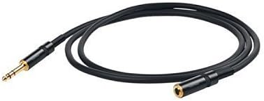 PROEL CHLP1 90LU5 Professional (Yong Sheng 6.3 mm Stereo Jack Plug to Yong Sheng 6.3 mm Stereo Jack Socket Extension Cable Gold Plated connectors, 5 m) Black PROEL