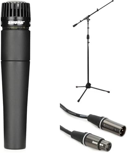 Набор микрофонов Shure SM57: надежный динамический микрофон с штативом и кабелями для профессиональной деятельности Shure