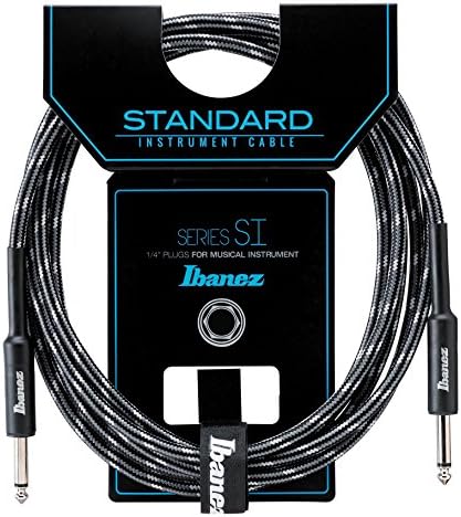 Ibanez Standard Woven Instrument Cable-20ft-2 Straight Plugs-Camouflage City, Charcoal/Grey (SI20-CCT) Ibanez