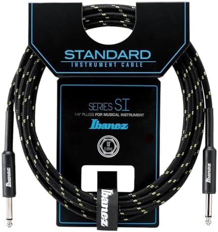 Ibanez Standard Woven Instrument Cable-10ft-2 Straight Plugs-Beige, (SI10-BG) Ibanez