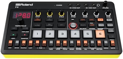 Компактный креативный семплер Roland AIRA P-6 | Гранулярный звук | Мощный секвенсор | Интегрированная клавиатура | Запись с микрофоном Roland