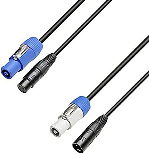 Adam Hall Cables, 3 STAR H PCON D 0300, Hybrid Cable, Power and DMX, XLR 3-pole x Adam Hall K4CPFIN and OUT, 3 m Adam Hall