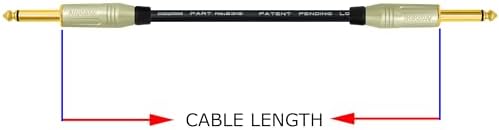 WORLDS BEST CABLES 8 Inch – Pedal, Effects, Patch, Instrument Cable Custom Made Using Mogami 2319 Wire & Amphenol ACPM-GN-AU M-Series Straight Gold TS Plugs WORLDS BEST CABLES