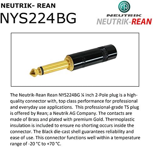 3 Units - 10 Inch - Audioblast HQ-1 - Ultra Flexible - Dual Shielded (100%) - Guitar Instrument Effects Pedal Patch Cable w/Neutrik-Rean NYS224BG Gold ¼ inch TS Plugs & Triple Staggered Boots AUDIOBLAST