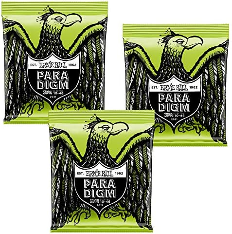 3 комплекта струн для электрогитары Ernie Ball 2021 Paradigm Regular Slinky .010-.046, повышенная прочность и долговечность Ernie Ball