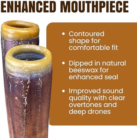 Современный вручную изготовленный диджериду – мундштук из пчелиного воска, прочный и легкий, идеален для начинающих – тональность C Ohm World Percussion USA