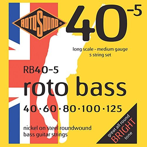 Никелевые струны для 5-струнного баса Rotosound RB, толщины 40, 60, 80, 100 и 125 ROTOSOUND