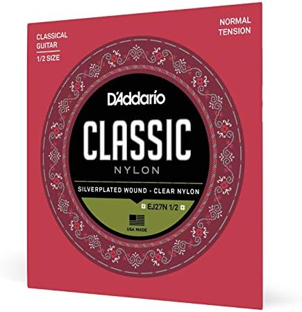 Струны для классической гитары D'Addario EJ27N 1/2 - нормальное натяжение, 3 нейлоновые струны и 3 басовые струны с серебряной обмоткой D'Addario