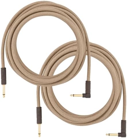 Fender Festival 18.6FT STR/ANG Hemp Instrument Cable (Natural) in 2-Pack Fender