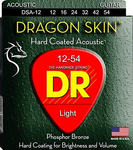 Набор струн для акустической гитары DR Strings DRAGON SKIN, светлые, с покрытием K3 для защиты от коррозии DR Strings