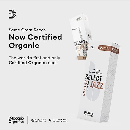 Д'Addario Select Jazz Unfiled теноровые саксофонные язычки Organic 4 Hard, 5 штук для уверенной игры Rico