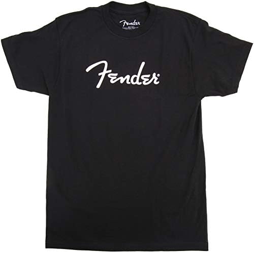 Футболка Fender Spaghetti Logo из 100% чёрного хлопка с полным принтом спереди Fender