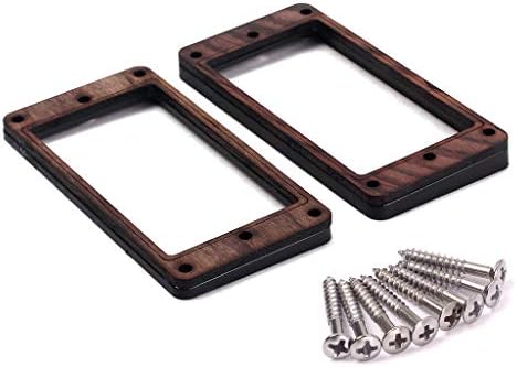 Alnicov 2 Pcs Rosewood Curved Bottom Humbucker Pickup Ring Set for Epiphone Guitar Accessories Alnicov