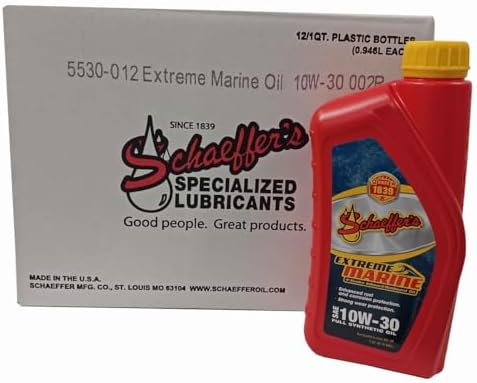 Масло для лодочных двигателей Schaeffer 5530 Extreme Marine 4-тактное полностью синтетическое 10W-30 (12 литров) Schaeffer Manufacturing