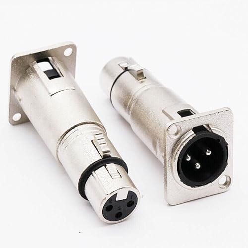 4PCS For D Panel Mountin XLR Male to XLR Female Feed/Pass Thru Connector Adapter Teamwill