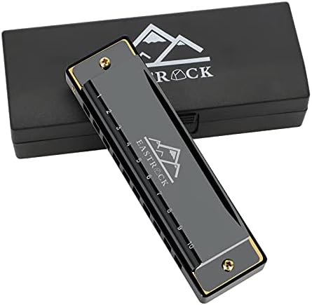 EastRock Blues Harmonica 24 Hole C Key with Case, Mouth Organ Harp, Diatonic Harmonica for Beginner, Adult, Professional, Students, Friends, Gifts EASTROCK