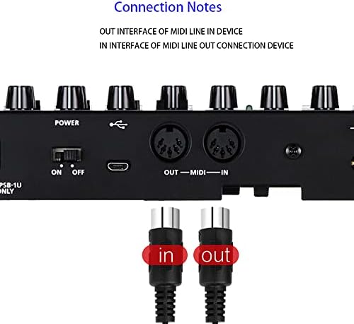 Midi to USB Cable Adapter, USB to MIDI Cable 2 in 1 Keyboard Synthesizer Drum for Editing Recording Professional MIDI Adapter Cord with Windows/Mac for Studio LBSC