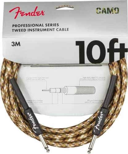 Fender Professional Series Tweed Instrument Cable, Straight/Straight, Desert Camo, 10ft Fender