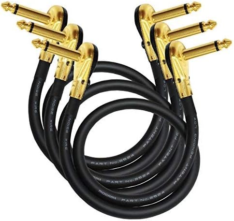 WORLDS BEST CABLES 3 Units - 30 Inch - Pedal, Effects, Patch, Instrument Cable Custom Made Made Using Mogami 2524 Wire and Eminence Gold Plated ¼ inch (6.35mm) R/A Pancake Type Connectors WORLDS BEST CABLES