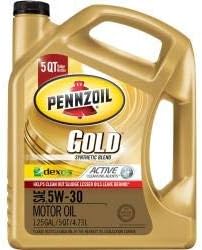 Моторное масло 1 л, синтетическая смесь 5W-30, серия dexos1 Pennzoil