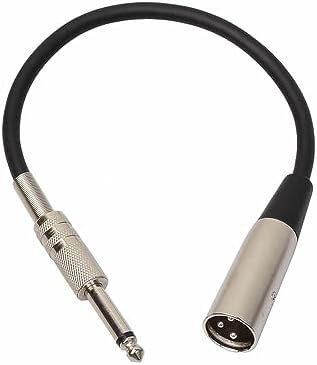 Microphone Cable XLR 3-Pin Male to 1/4 Inch (6.35mm) Male Plug TRS Microphone Audio Cable Audio Connector for Amplifiers Instrument 30cm（11.8inch） Elecbee