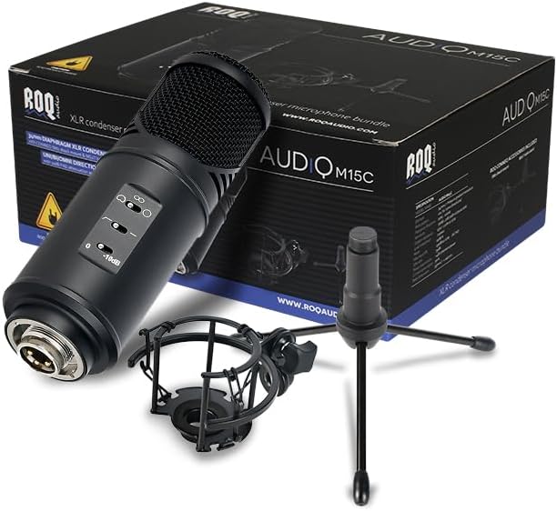 Профессиональный конденсаторный микрофон ROQ Audio M15C-B, XLR, с большой диафрагмой для записи звука ROQ Audio