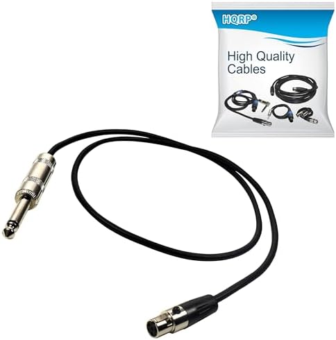 HQRP 4-Pin Mini Connector (TA4F) to 1/4-Inch Connector Instrument Cable Compatible with Shure BLX/FP/SLX/ULX-S/UHF-R/Axient Wireless Systems Hqrp