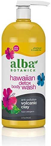 Alba Botanica Hawaiian Detox Body Wash, Anti-Pollution Volcanic Clay, 32 Oz Alba Botanica