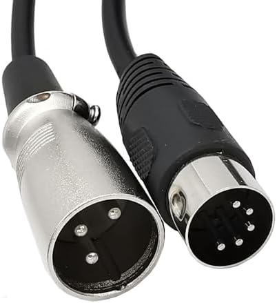 MIDI Male to XLR Male MIDI 5 Pin DIN Male to XLR 3 Pin Male Cable for Match Music Instruments or Cable with MIDI or XLR Connector (5FT) Jasavdio