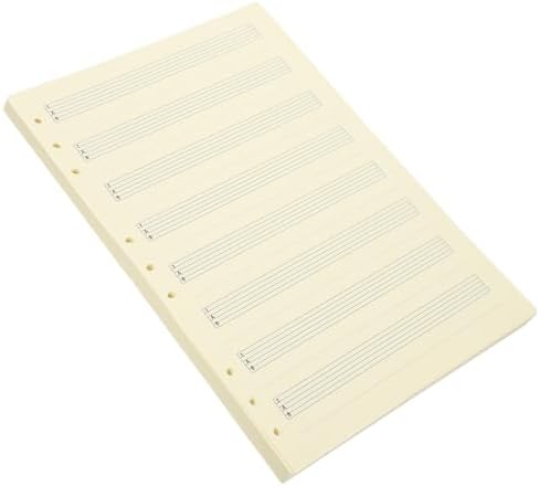 TOYANDONA 100 Sheets Manuscript Paper Music Manuscript Notebook Refill Paper Loose-Leaf Practical Composition Notebook Empty Refill Paper for Students Staff Blank Staff Paper Toyandona