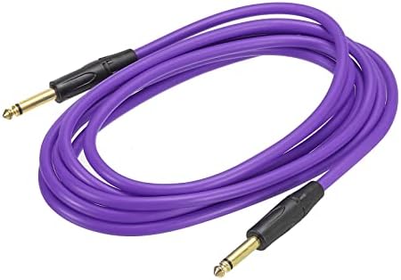 MECCANIXITY Guitar Instrument Cable 9.84 Feet 1/4 Inch to 1/4 Inch TRS Straight to Straight Angle Electric Bass Cable Cord for Guitar Bass Purple Meccanixity