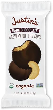 Justins Organic Dark Chocolate Cashew Butter Cups, 1.4 OZ Justin's