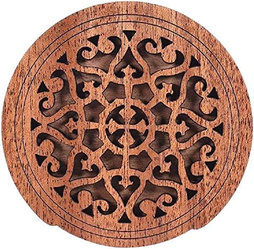 Guitar Wooden Soundhole Sound Hole Cover Block Feedback Buffer Mahogany Wood for EQ Acoustic Folk Guitars 4 B Spmimi