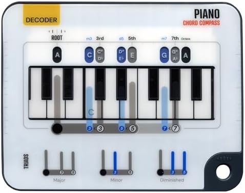 Decoder Piano Chord Compass & Book, Learning Tool for Exploring Chords and Keyboard Piano with Piano Chord Book 78 Pages of Learning Noisy Clan