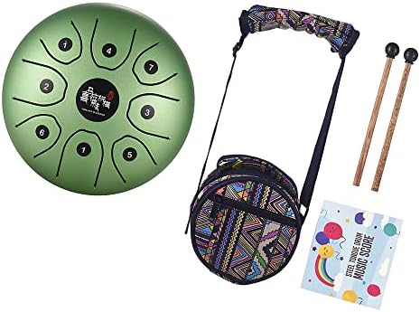 Btuty Mini 8-Tone Steel Tongue Drum 5.5 Inch C Key Percussion Instrument Handpan Drum with Drum Mallets Carry Bag Btuty