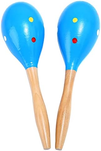 Maracas, Professional Wooden Rumba Shakers Latin Musical Instrument, Hand Percussion Rattles with Clear Salsa Rhythm for Adults Kids Party Game Playing, Set of 2 Domg