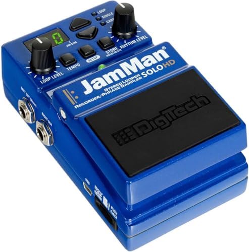 Педаль стереопетли Briskdrop Digitech JamMan Solo HD с 35 мин памяти, 200 петлями, комплектом из 2 патч-кабелей и 6 медиаторами Dunlop Briskdrop