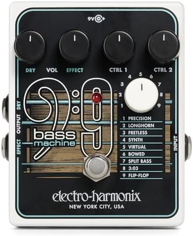 Педаль BASS9 от Electro-Harmonix: полифоническая бас-машина с 9 различными звуками, управлением эффектами и сухим сигналом. Electro-Harmonix