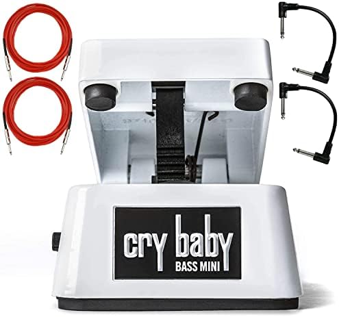 Педаль Dunlop CBM105Q Cry Baby Mini Bass Wah, оптимизированная для бас-гитары, с 2 патч-кабелями и 2 инструментальными кабелями Briskdrop